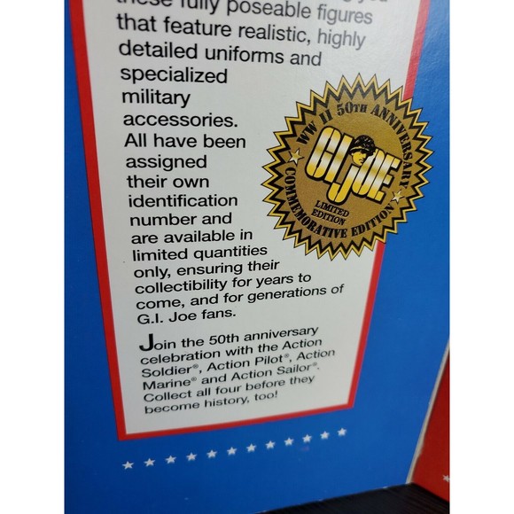 NIB GI Joe Sailor Ltd Ed WWII 50th Anniv Commemorative by Hasbro 1995 - Picture 5 of 9
